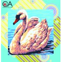 Tapestry Kit with printed canvas 19x19 Swan CDA4014K