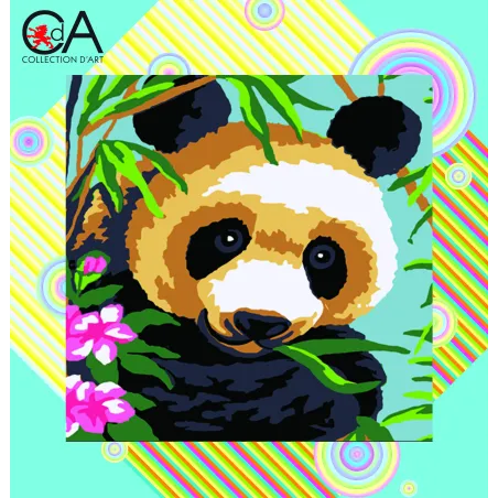 Tapestry Kit with printed canvas 19x19 Panda CDA4011K
