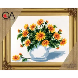 Tapestry Kit with printed canvas 30x22 Flowers in a vase CDA6196K