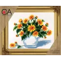 Gobelin-Set mit bedruckter Leinwand 30x22 Blumen in einer Vase CDA6196K