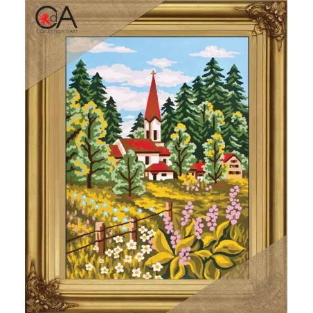 Набор для гобелена с напечатанным холстом 22x30 Chapel in the Fields CDA6143K