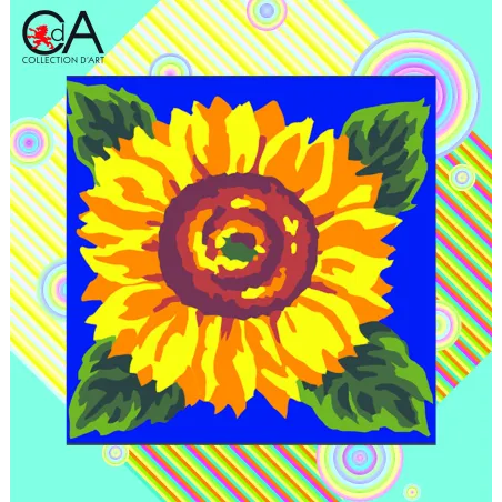 Gobelin-Set mit bedruckter Leinwand 19x19 Sunflower CDA4009K