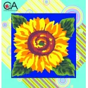 Gobelin-Set mit bedruckter Leinwand 19x19 Sunflower CDA4009K
