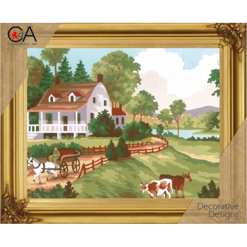 Tapestry Kit with printed canvas 22x30 Summer Scene CDA6188K