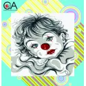 Tapestry Kit with printed canvas 19x19 Boy Clown CDA4007K