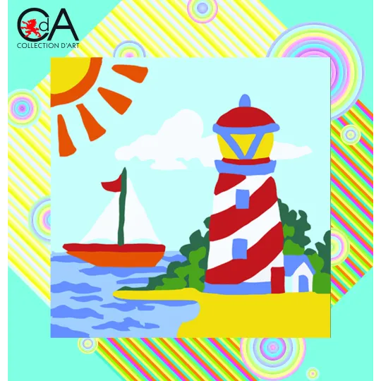 Tapestry Kit with printed canvas 19x19 Lighthouse CDA4004K