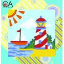 Tapestry Kit with printed canvas 19x19 Lighthouse CDA4004K