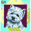 Tapestry Kit with printed canvas 19x19 Highland Terrier CDA4020K