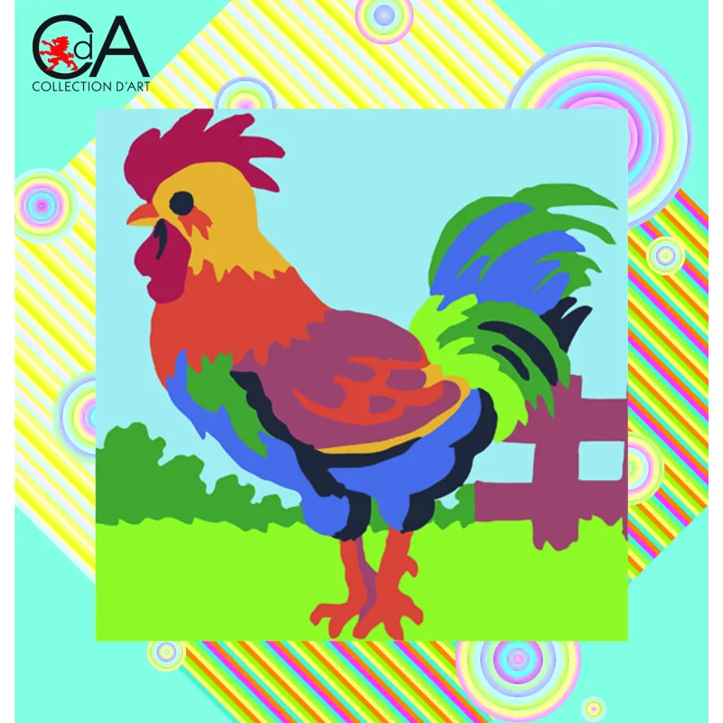 Набор для гобеленов с печатным холстом 19x19 Rooster CDA4003K