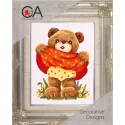 Tapestry Kit with printed canvas 14x18 Girl Bear CDA3178K