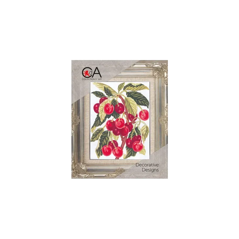 Tapestry Kit with printed canvas 14x18 Cherries CDA3164K