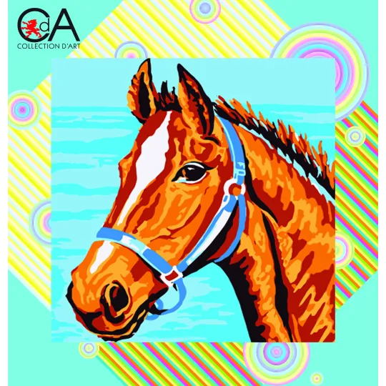 Tapestry Kit with printed canvas 19x19 Horse's Head CDA4012K