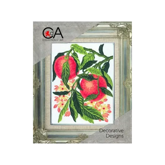 Kit de tapisserie avec toile imprimée 14x18 Oranges CDA3163K