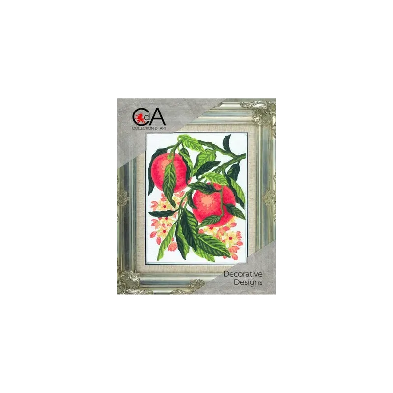 Kit de tapisserie avec toile imprimée 14x18 Oranges CDA3163K