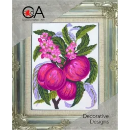 Gobelin-Set mit bedruckter Leinwand 14x18 Pfirsiche CDA3160K