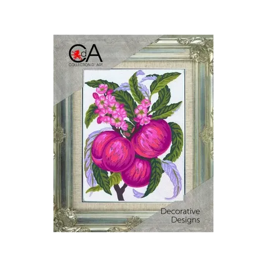 Kit tapisserie avec toile imprimée 14x18 Peaches CDA3160K