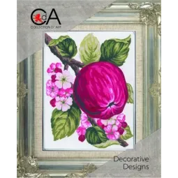 Kit tapisserie avec toile imprimée 14x18 Pomme CDA3159K