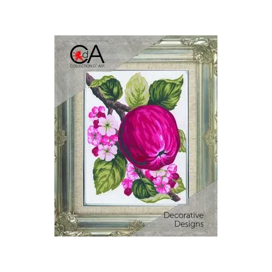 Kit tapisserie avec toile imprimée 14x18 Pomme CDA3159K