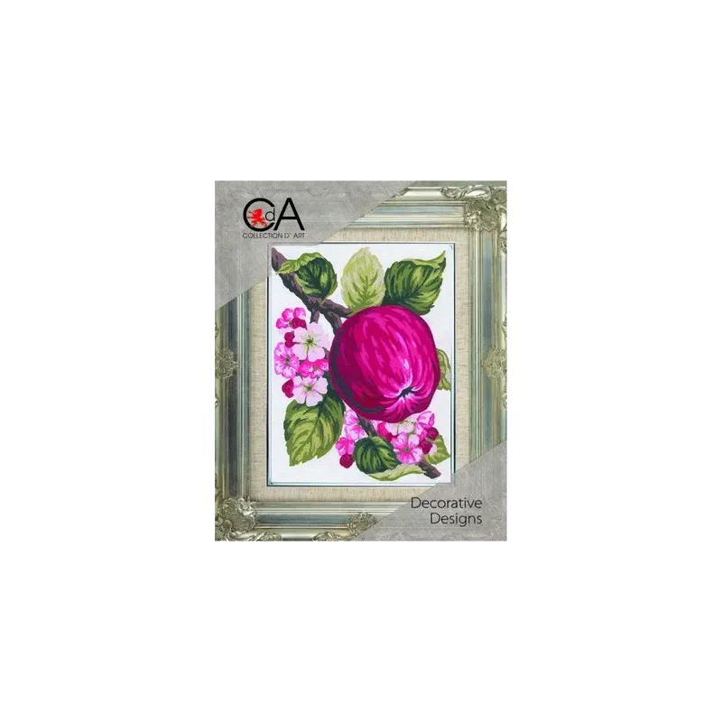 Kit tapisserie avec toile imprimée 14x18 Pomme CDA3159K