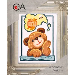 Tapestry Kit with printed canvas 14x18 Honey Bear CDA3175K
