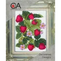 Tapestry Kit with printed canvas 14x18 Strawberries CDA3161K