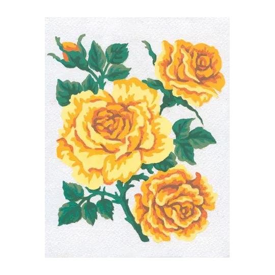 Gobelin-Set mit bedruckter Leinwand 14x18 Gelbe Rosen CDA3151K