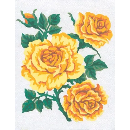 Tapestry Kit with printed canvas 14x18 Yellow Roses CDA3151K