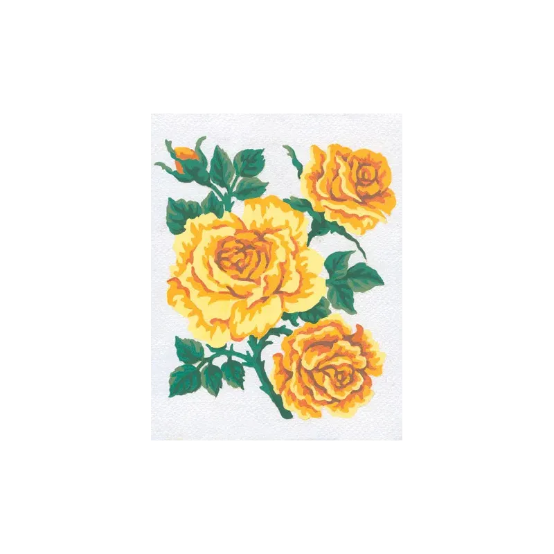 Gobelin-Set mit bedruckter Leinwand 14x18 Gelbe Rosen CDA3151K