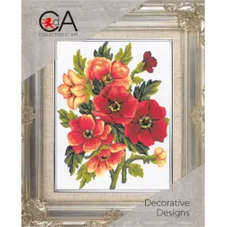Tapestry Kit with printed canvas 14x18 Anemones CDA3049K