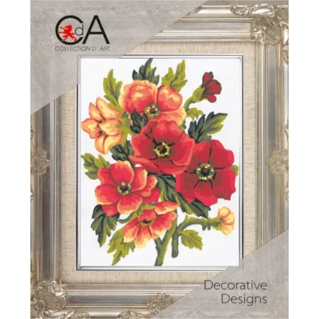 Gobeleno rinkinys su spausdintu kanva 14x18 Anemones CDA3049K