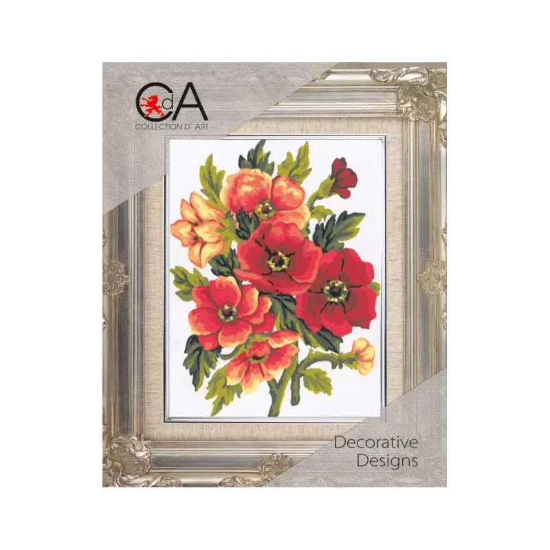 Gobeleno rinkinys su spausdintu kanva 14x18 Anemones CDA3049K