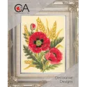 Tapestry Kit with printed canvas 14x18 Poppies and Wheat CDA3116K