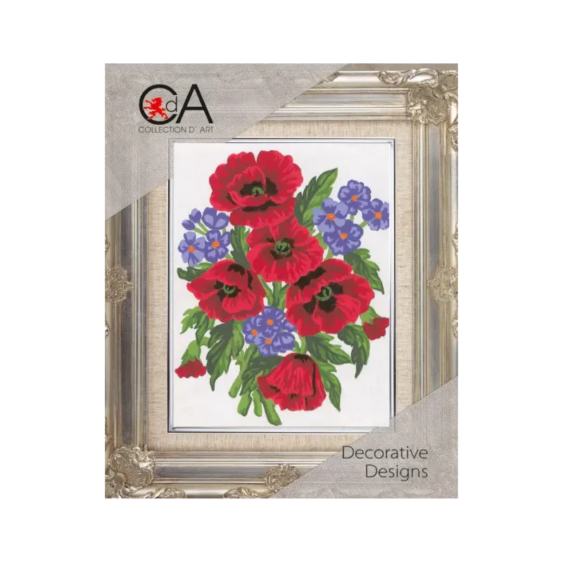 Wandteppich-Set mit bedruckter Leinwand 14x18 Mohnblumen CDA3043K