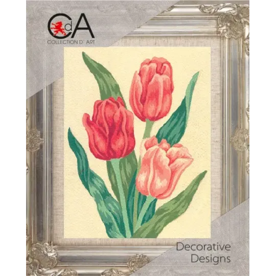 Tapestry Kit with printed canvas 14x18 Tulips CDA3105K