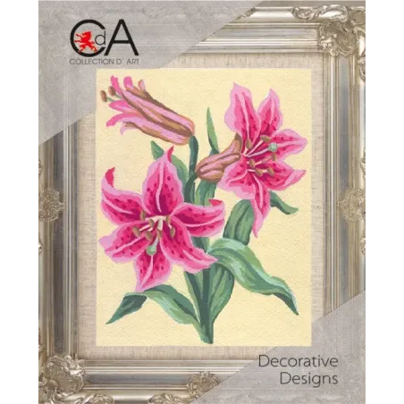 Набор для гобелена с напечатанным холстом 14x18 Pink Lillies CDA3106K
