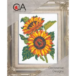 Kit de tapisserie avec toile imprimée 14x18 Tournesols CDA3042K