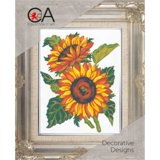 Tapestry Kit with printed canvas 14x18 Sunflowers CDA3042K
