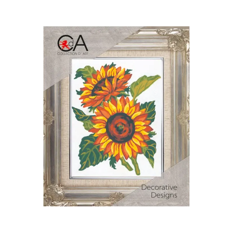 Tapestry Kit with printed canvas 14x18 Sunflowers CDA3042K