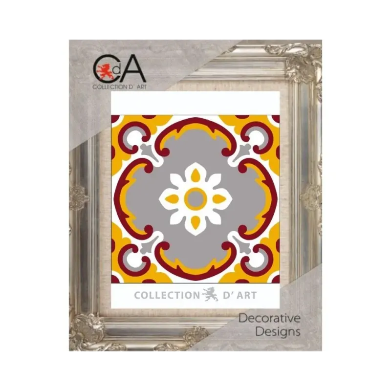 Kit tapisserie avec toile imprimée 14x14 Ornement CDA3021K