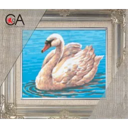 Kit de tapisserie avec toile imprimée 14x18 Cygne CDA3094K