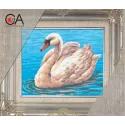 Tapestry Kit with printed canvas 14x18 Swan CDA3094K