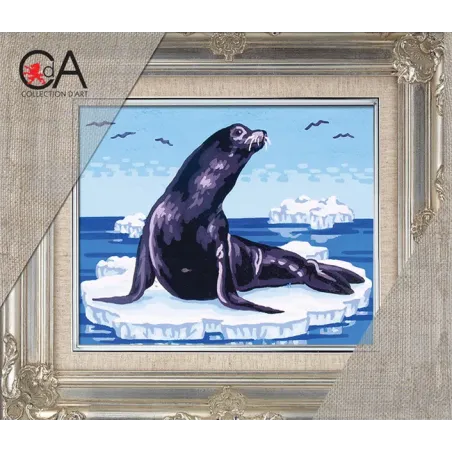 Tapestry Kit with printed canvas 14x18 Seal on Ice CDA3091K