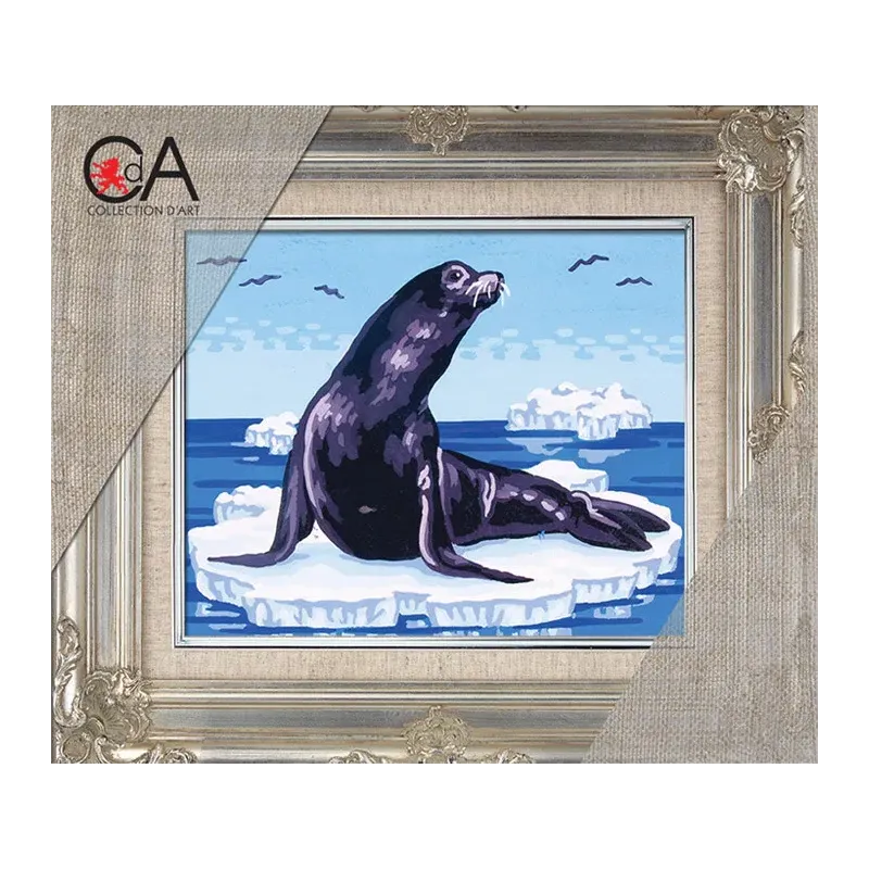 Tapestry Kit with printed canvas 14x18 Seal on Ice CDA3091K