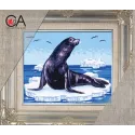 Tapestry Kit with printed canvas 14x18 Seal on Ice CDA3091K