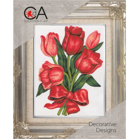 Tapestry Kit with printed canvas 14x18 Tulips CDA3045K