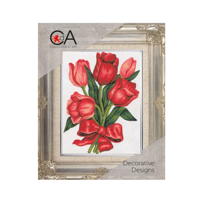 Tapestry Kit with printed canvas 14x18 Tulips CDA3045K