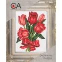 Tapestry Kit with printed canvas 14x18 Tulips CDA3045K