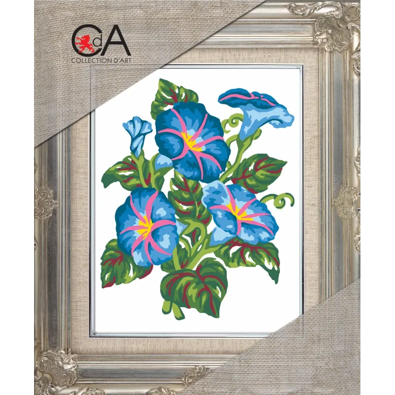 Kit tapisserie avec toile imprimée 14x18 Morning Glory CDA3038K