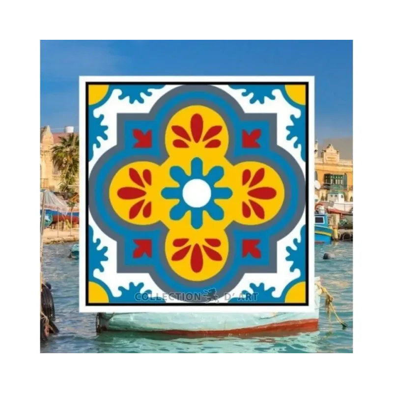 Gobelin-Set mit bedruckter Leinwand 14x14 Ornament CDA3018K