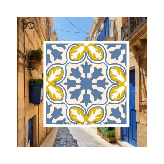 Tapestry Kit with printed canvas 14x14 Ornament CDA3006K